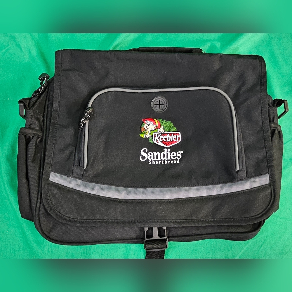 Keebler Sandies Shortbread Laptop Bag By Leed's Black Messenger Bag 2750-54BK‎